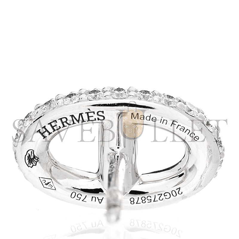 HERMÈS 18K WHITE GOLD DIAMOND NEW FARANDOLE EARRINGS 